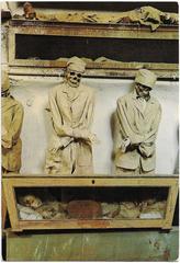 Postcard of the two little brothers mummies in Capuchin Catacombs Palermo