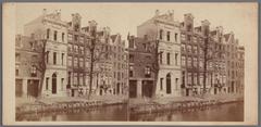 Historical photograph of Museum Fodor and neighboring buildings on Keizersgracht, Amsterdam, circa 1863