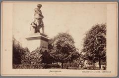 Rembrandt statue in the park on Rembrandt Square Amsterdam 1900