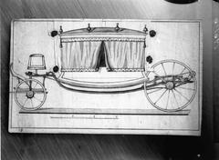 Architectural drawing of a hearse carriage designed by Pehr Rysth in 1783