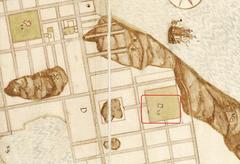Part of Danish 1640s map of Stockholm showing northeastern Södermalm with landmarks such as Sydermalm, Rydske boden, Sydermalmskirke, Fattigbo, Sydermalmskapell, and Galgen