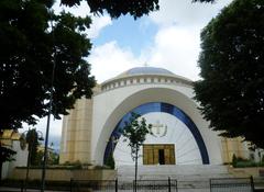 Resurrection of Christ Orthodox Cathedral in Tirana with detailed religious frescoes