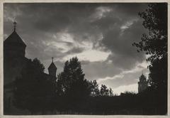 Vilnia street Pračyścienskaja with Church of the Holy Virgin after Moscow-style reconstruction in 1929