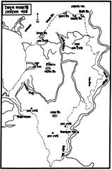 Map of Keibul Lamjao National Park the world's only floating national park and natural habitat for Sangai brow antlered deer in Manipur