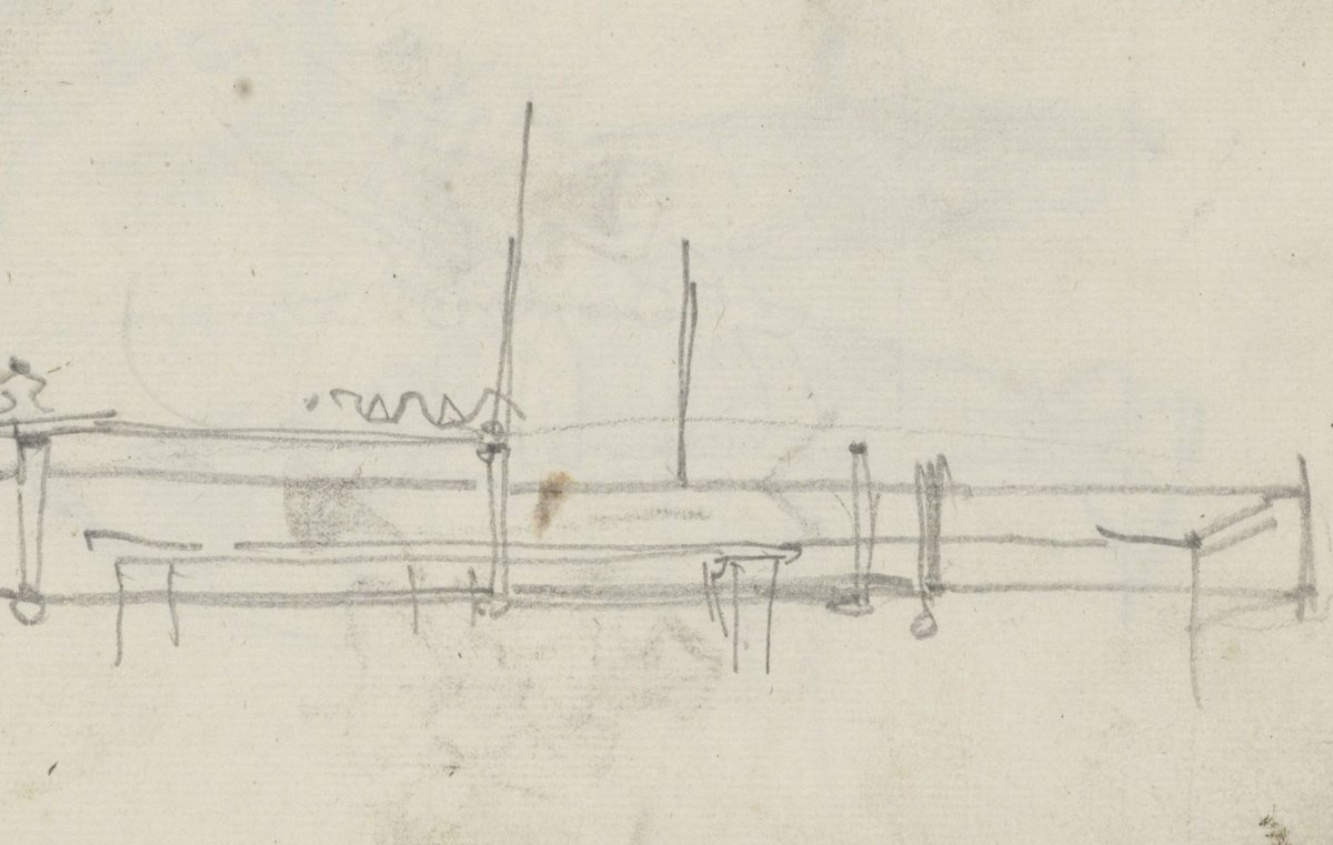 Pencil sketch of a balustrade balcony on a building in Scheveningen by George Hendrik Breitner, created between 1880 and 1882