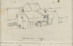 Pencil sketch of buildings in Scheveningen, study for Panorama Mesdag by George Hendrik Breitner