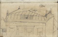 Pencil sketch of a building in Scheveningen by George Hendrik Breitner from 1880-1882