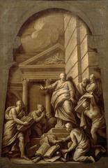 James Thornhill painting depicting the Burning of the Books at Ephesus