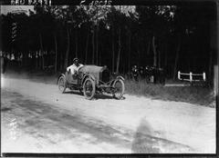 Vintage cyclecar race at Circuit de la Sarthe in 1920 with driver Mourre on Major racing car