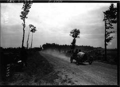 1920s vintage Bugatti racing car driven by Baccoli at Circuit de la Sarthe