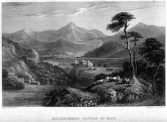 Engraving of Kildrummie Castle in Mar by William Miller after W Brown