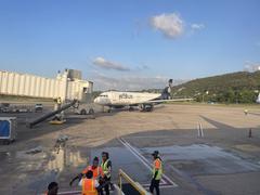 BK Blue airplane at Sangster Airport