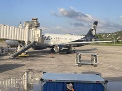 BK Blue airplane parked at Sangster Airport