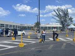 Sangster International Airport exterior view from public parking lot