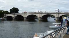 Kingston Bridge over the River Thames in London at sunset