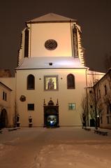 Church of Our Lady of the Snow in Prague covered in snow during winter 2010