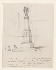 Pencil sketch design of a monument for Bernhard, Duke of Saxe-Weimar at Huygensplein in The Hague by Johan Philip Koelman