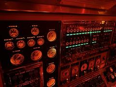 Control panels on the USS Blueback submarine interior