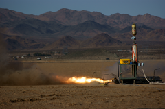 UCLA Rocket Project hybrid rocket engine hot fire test
