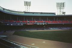 Panorama of Tiger Stadium baseball park in Detroit Michigan USA