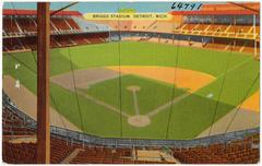 Briggs Stadium in Detroit, Michigan, vintage postcard image