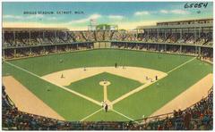 Briggs Stadium in Detroit Michigan with baseball game in progress
