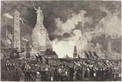 Illumination celebration at Place de la République on July 14, 1883