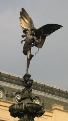 Angel of Christian Charity sculpture at Eros, Piccadilly Circus, London