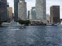 Two Kingston class naval vessels moored in Toronto harbor on July 1, 2016