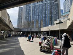 Seating area inside the ticketed section of Jack Layton Ferry Terminal in Toronto