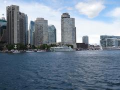 Two Kingston class naval vessels moored in Toronto harbor on July 1, 2016