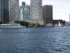 Two Kingston class naval vessels moored in Toronto harbor