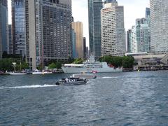 Two Kingston class naval vessels moored in Toronto harbor