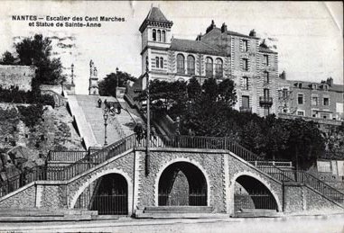 Entrance of Musée Jules Verne in Nantes dedicated to the writer Jules Verne