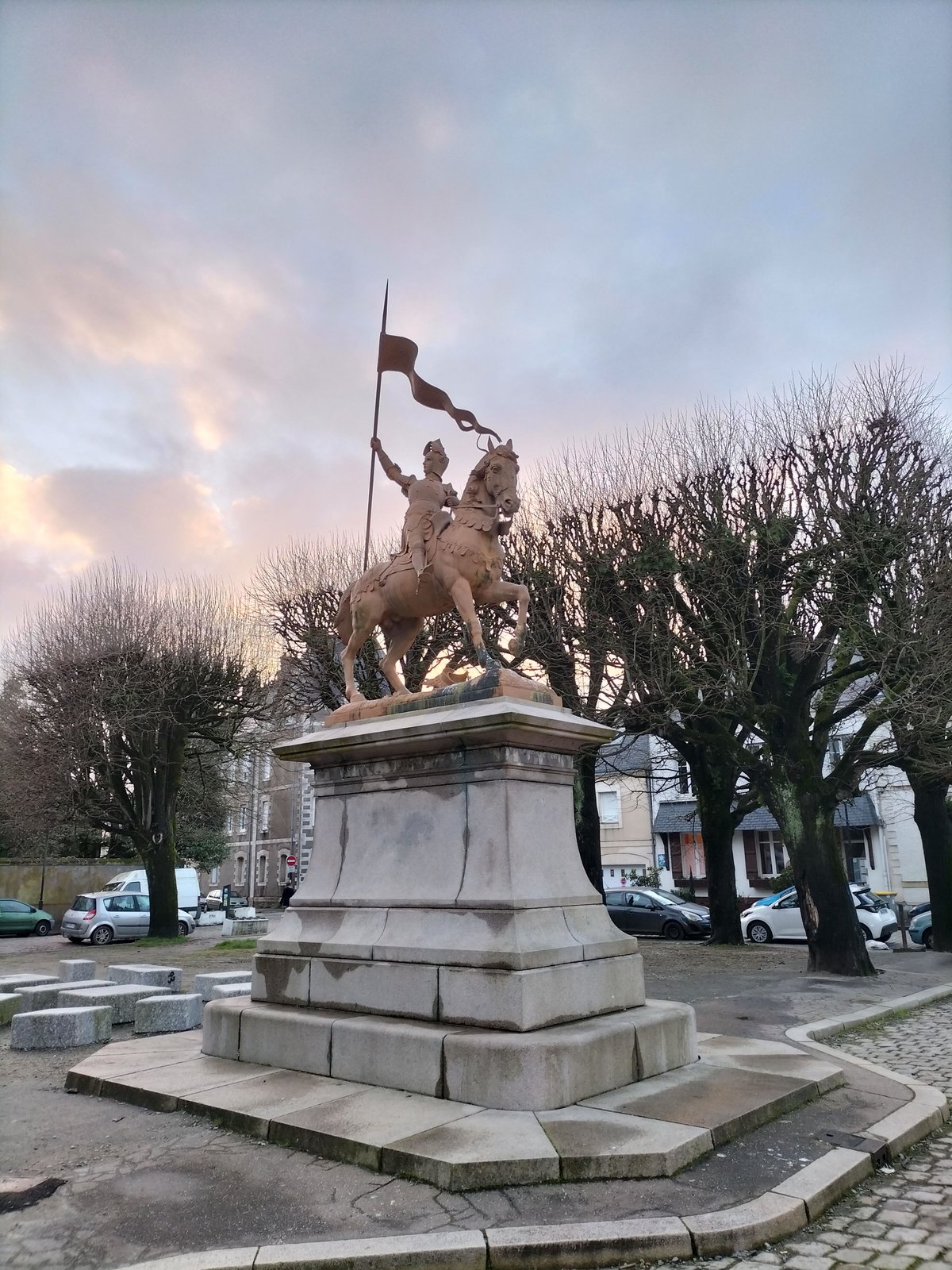 Statue of Joan of Arc at Place des Enfants Nantais in Nantes