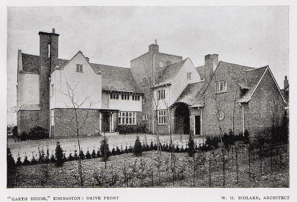Garth House Edgbaston drive front antique photo