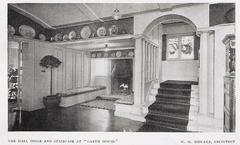 The Hall, Ingle and Staircase at Garth House Edgbaston interior 1902