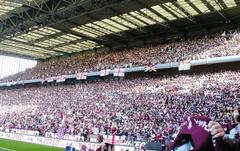 Holte End at full attendance celebrating 25th anniversary of Aston Villa's European Cup win