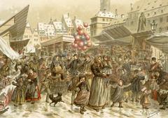 Christmas fair at Kléber Square in Strasbourg in 1859