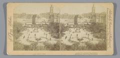 Historical stereoscopic photograph of Place Kléber square in Strasbourg, Germany taken in 1889