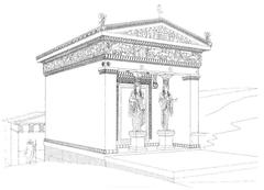 Reconstruction of the Siphnian Treasury showing ancient Greek architectural details