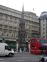 Replica of Eleanor Cross at Charing Cross railway station forecourt