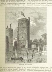 Historic illustration of London cityscape from Old and New London book