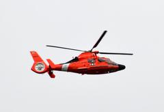 Helicopter flying over the Presidio in San Francisco in July 2022