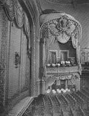 Interior view of the Lyceum Theatre boxes with ornate decoration