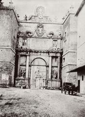 Italian photographer near Porta del Popolo in Rome around 1868