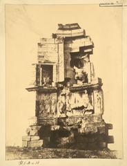 Ancient Philopappos Monument on Musaeus Hill near Acropolis with historical reliefs