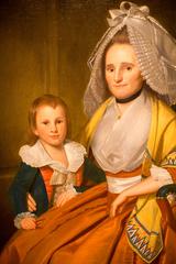 Mrs. Moses Seymour with her son Epaphroditus in a vintage black and white photograph