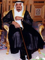 Secretary of Defense William S. Cohen meeting King Fahd bin Abd al-Aziz Al Saud at Al-Yamamah Palace Riyadh 1998