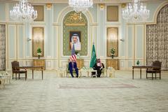 President Donald Trump and Saudi Crown Prince Mohammed Bin Salman Al Saud in bilateral meetings at Royal Court Palace Riyadh
